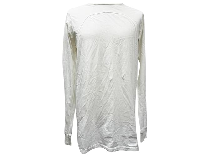 T-shirt a maniche lunghe Rick Owens DRKSHDW in cotone bianco Crudo