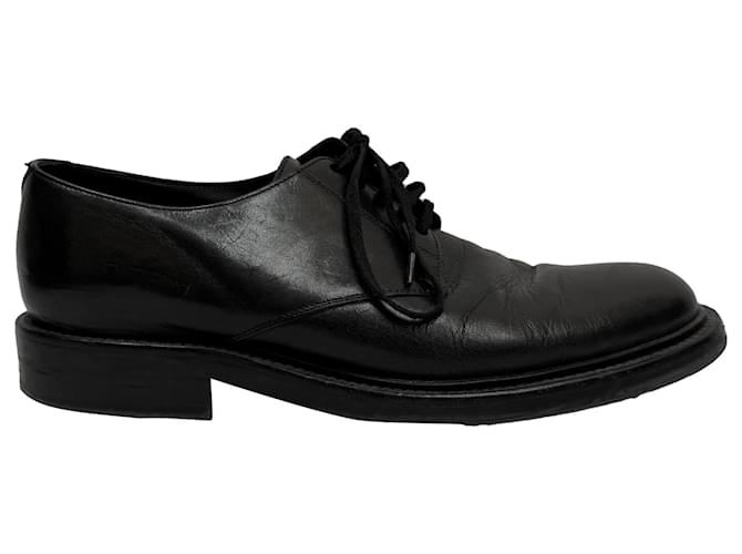 Scarpe Derby stringate Saint Laurent in pelle nera Nero
