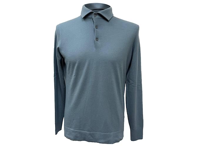 Polo a maniche lunghe Loro Piana in cashmere blu