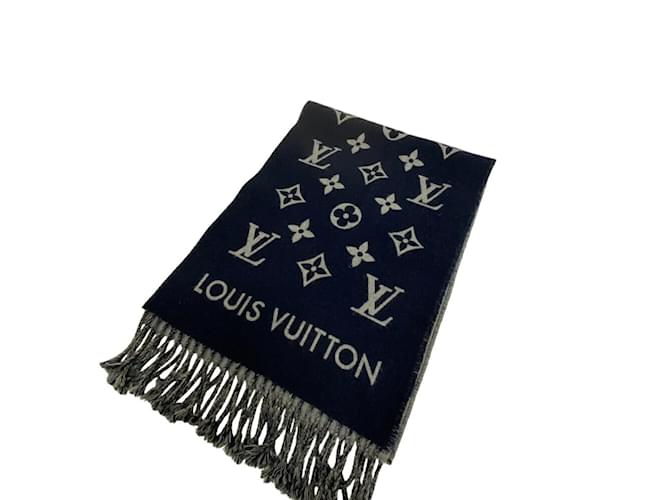 Stola in lana da uomo Louis Vuitton Marrone Blu navy