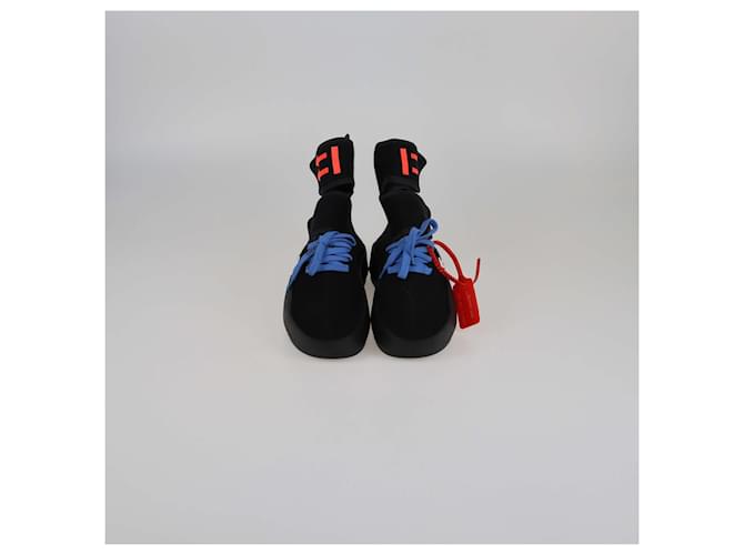 Off White Sneakers Velcro Moto Wrap in Maglia Nera Off-White Nero