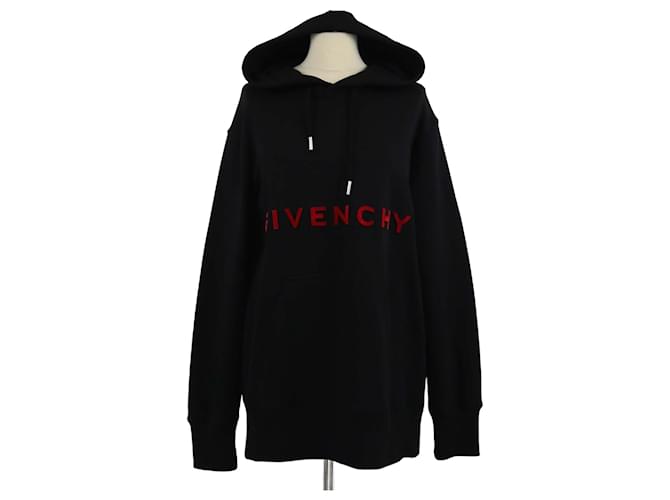 Giacca con cappuccio in velluto nero con logo Givenchy