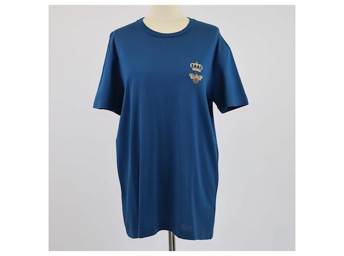 T-shirt a maniche corte Crown Bee blu scuro di Dolce & Gabbana