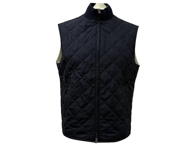 Gilet trapuntato Loro Piana in poliestere blu navy