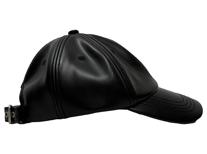 Cappellino da baseball Acne Studios in pelle sintetica nera Nero