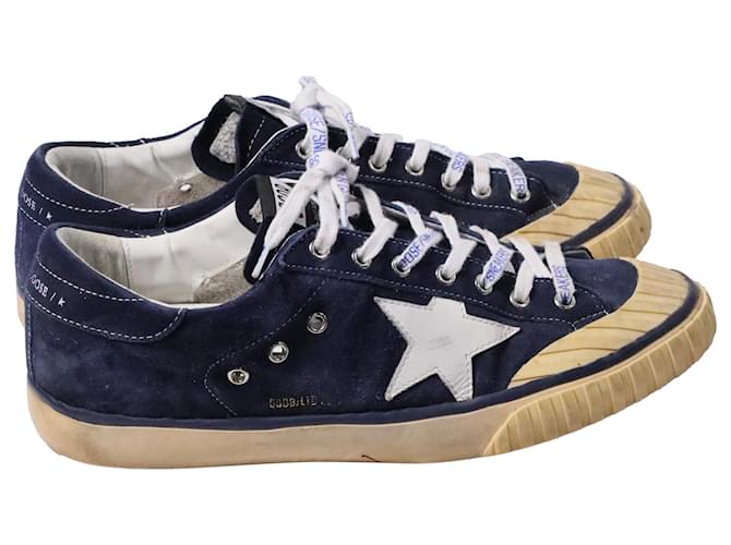 Golden Goose Super-Star Penstar LTD in Camoscio Blu Marrone Rosso