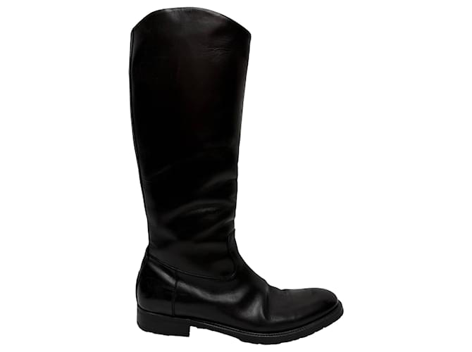 Stivali da Equitazione Dolce & Gabbana in Pelle Nera Nero