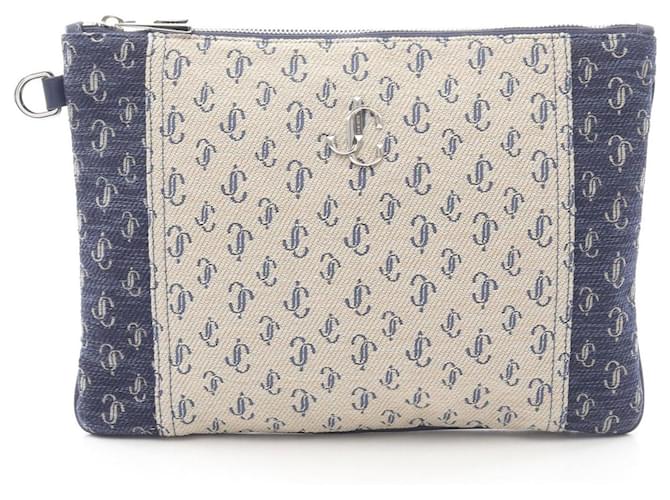 Borsa clutch in tela DEREK-N di Jimmy Choo Marrone Beige