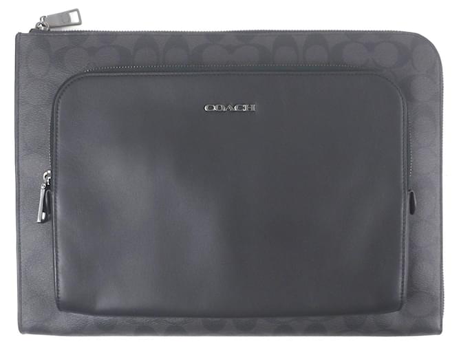 Clutch in tela firmata Coach Ethan Portfolio Nero