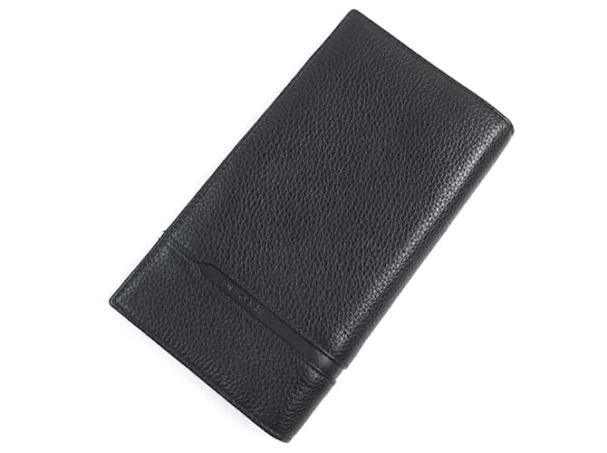 Bulgari Portafoglio lungo in pelle con logo BVLGARI OCTO in rilievo Nero