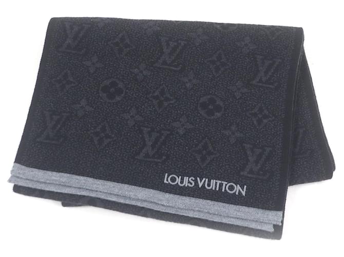Sciarpa in lana My Monogram Eclipse di Louis Vuitton Grigio