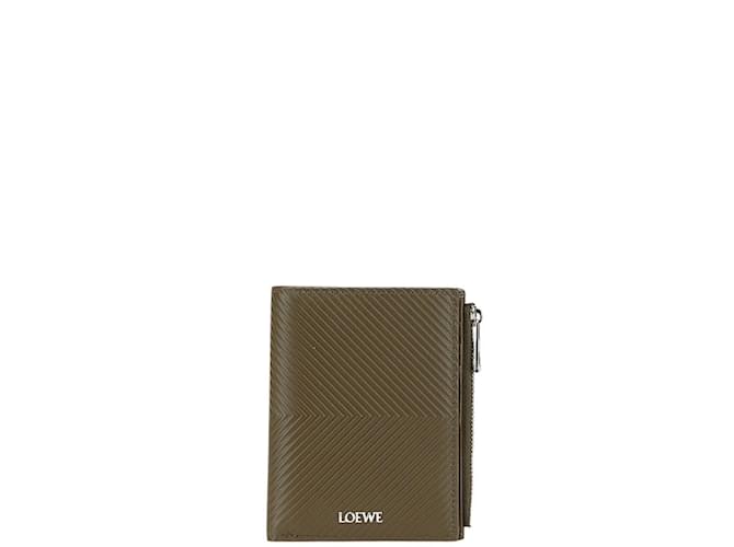 Portafoglio bi-fold compatto Loewe Slim Verde Cachi