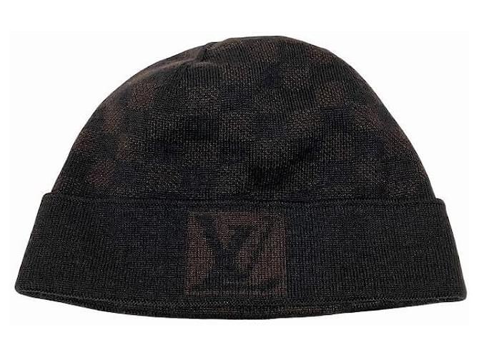 Cappello in lana lavorato a maglia Petit Damier Louis Vuitton Marrone