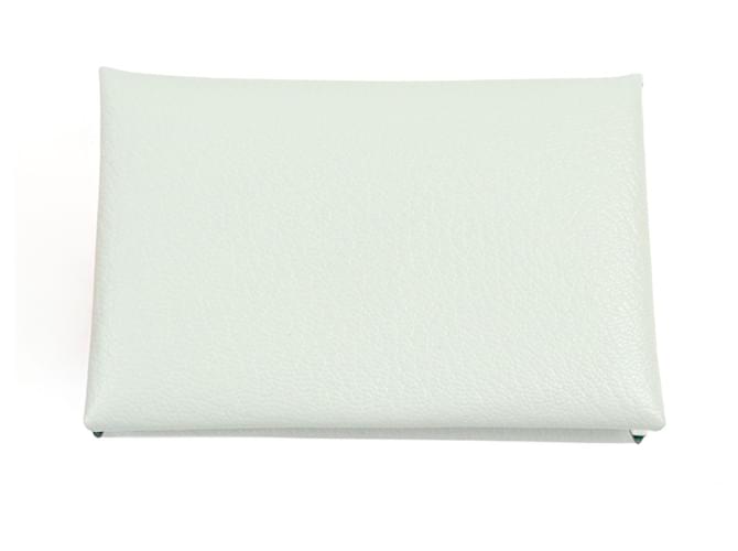 Portamonete Calvi Verso in Capra Hermès Verde