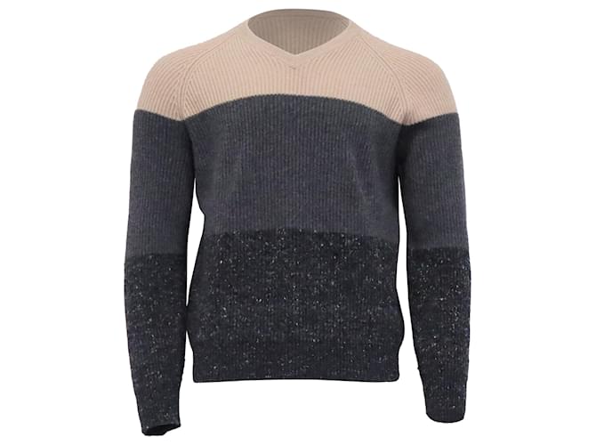 Maglione in cashmere multicolore a blocchi di colore di Brunello Cucinelli