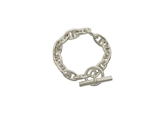 Bracciale Charm Chaine d'Ancre GM in Argento Sterlingo di Hermès
