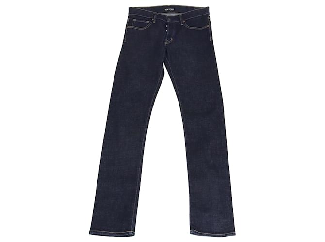 Pantaloni Slim Fit in Denim Nero Tom Ford