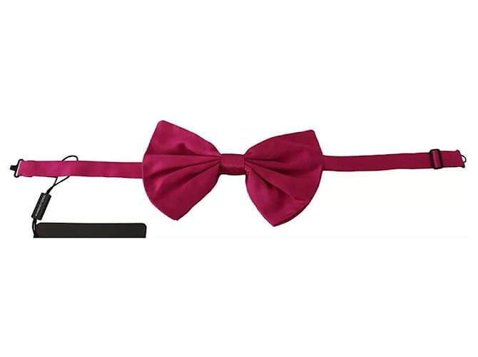 Dolce & Gabbana Papillon regolabile in seta 100% rosa per uomini