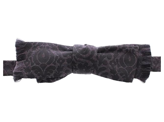 Dolce & Gabbana Papillon in lana e seta grigio nero