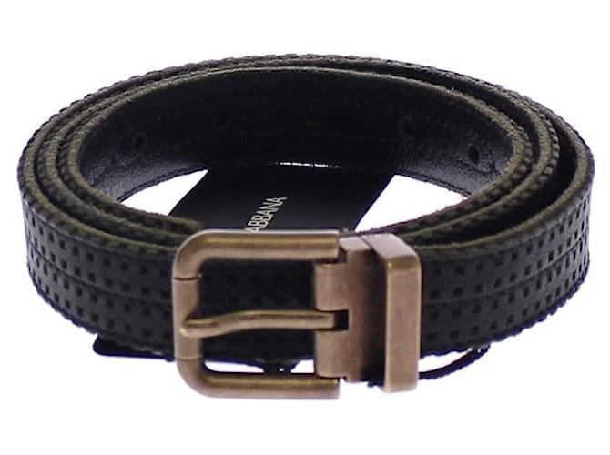 Dolce & Gabbana Cintura in pelle blu con logo