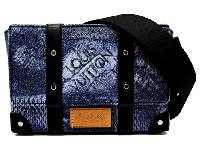 Borsa a tracolla Damier Trunk di Louis Vuitton Blu Damier ebene