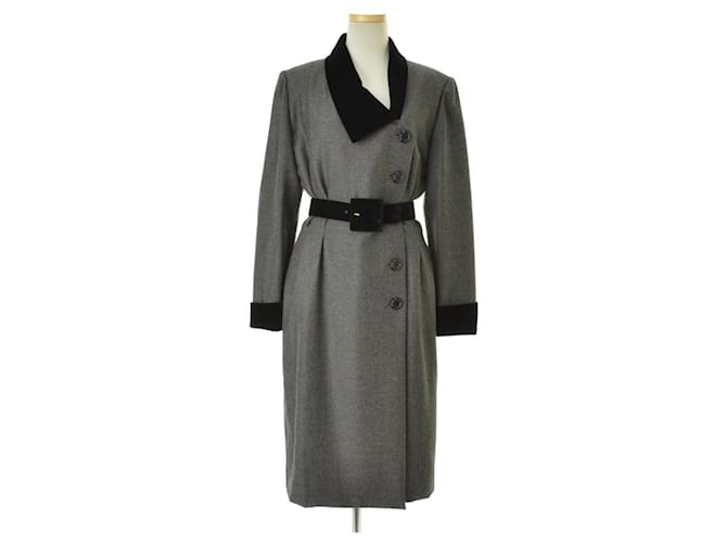 [Usato] GIVENCHY / Cappotto in lana di velluto antico francese switching Nero Grigio