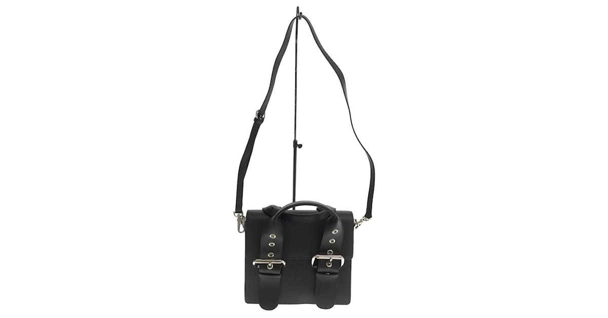 Vivienne Westwood Borsa a tracolla / pelle / BLK / tinta unita / borsa da sella media alex Nero