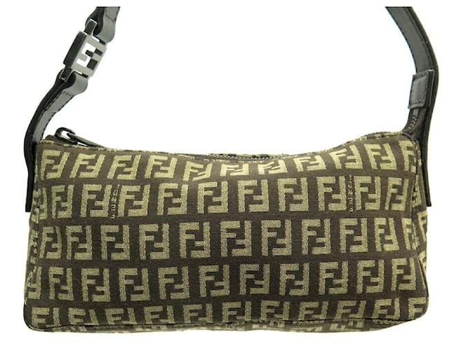 BORSA A MANO FENDI BAGUETTE 8BR443 FF ZUCCA CLUTCH BAG CLUTCH MONOGRAM Marrone