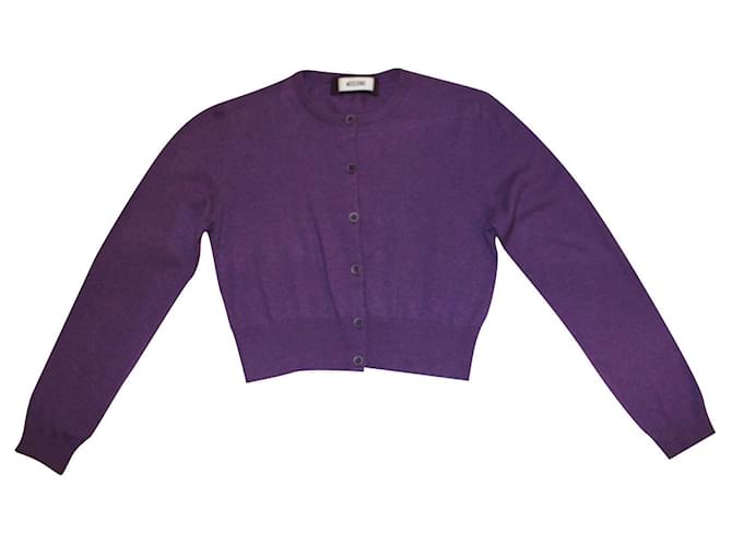 Cardigan corto di Moschino Viola scuro