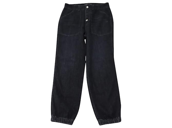 Jeans Veronica Beard Bolton Cargo Pockets a vita alta in cotone nero