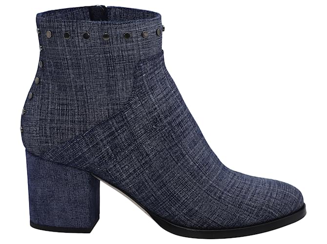 Jimmy Choo Melvin 65 Stivaletti Denim in Pelle Blu