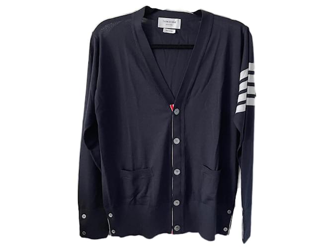 Thom Browne 4-Taglia cardigan in maglia2 Blu navy