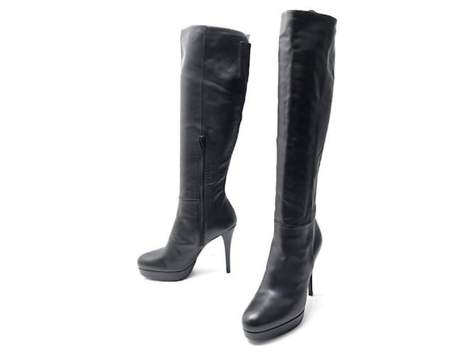 STUART WEITZMAN SCARPE STIVALI CON TACCO 39 STIVALI IN PELLE NERA Nero