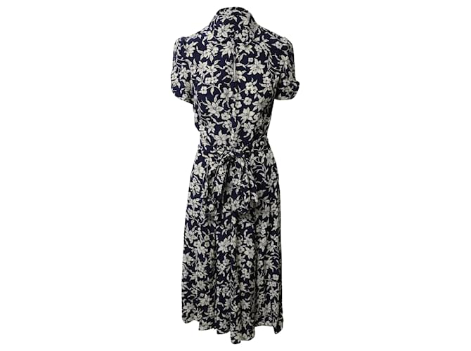 Abito midi a fiori di Polo Ralph Lauren in viscosa blu