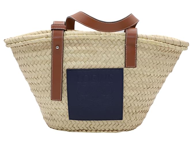 Borsa a cesto Loewe in paglia beige