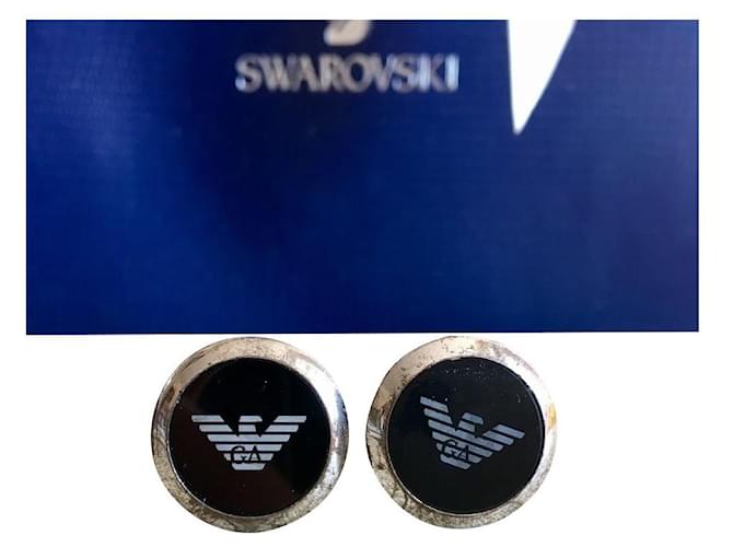 Gemelli Emporio Armani Nero Silver hardware