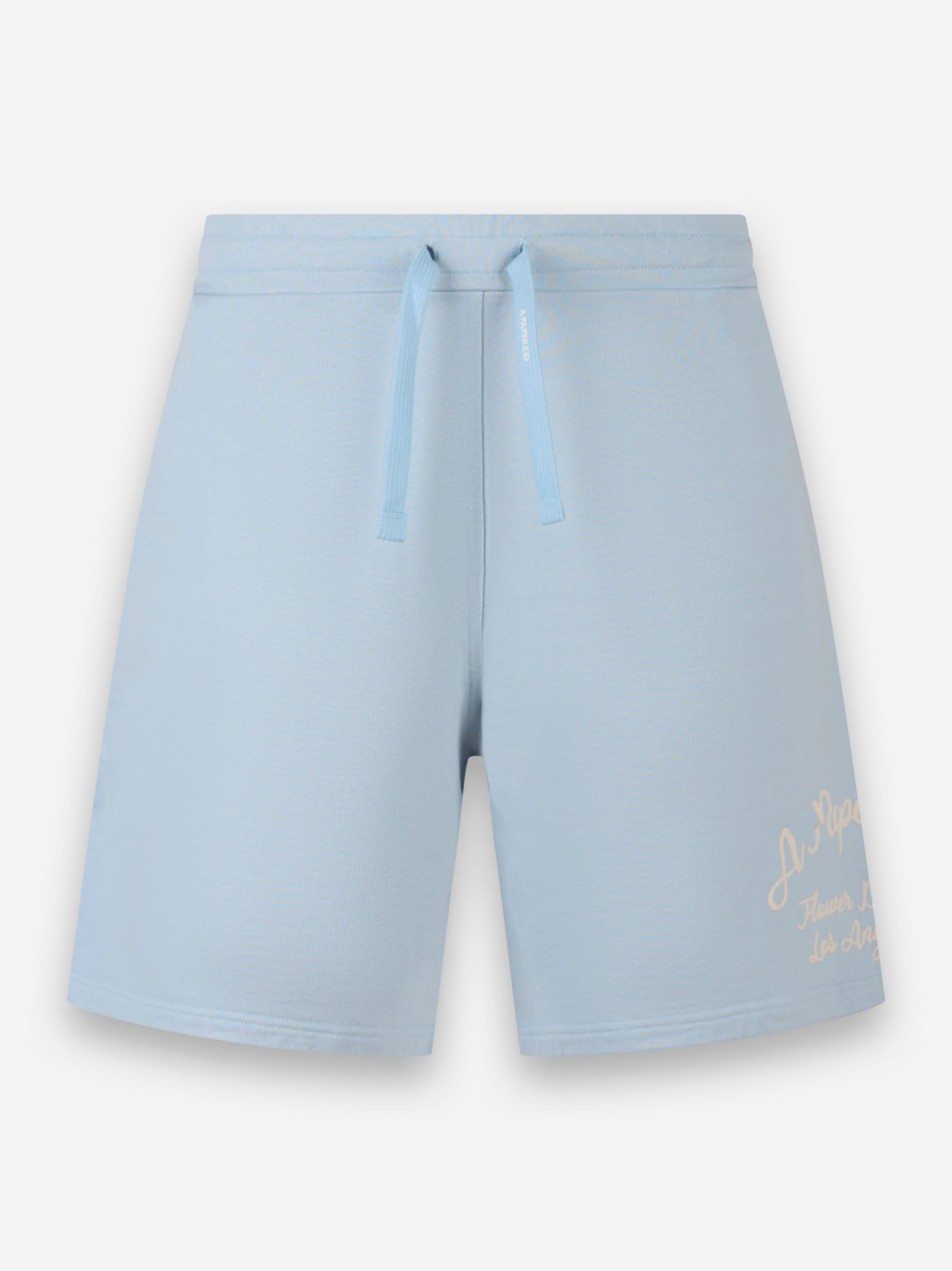 Shorts in jersey con stampa logo Celeste