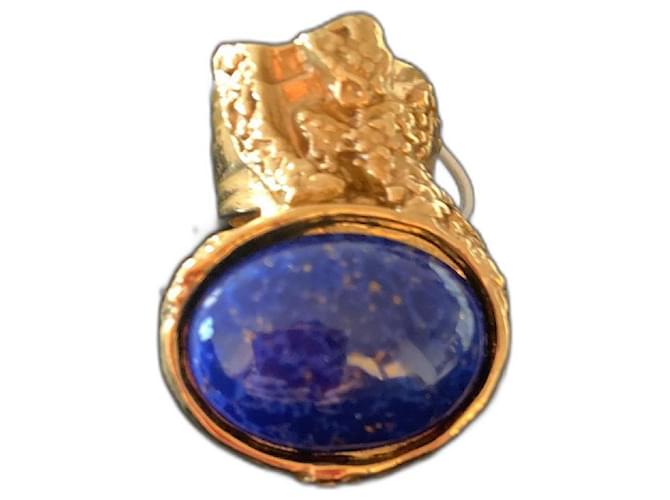 Yves Saint Laurent Nuovo anello artistico Blu D'oro