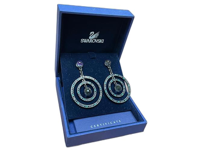 Orecchini pendenti Swarovski Blu Verde Porpora