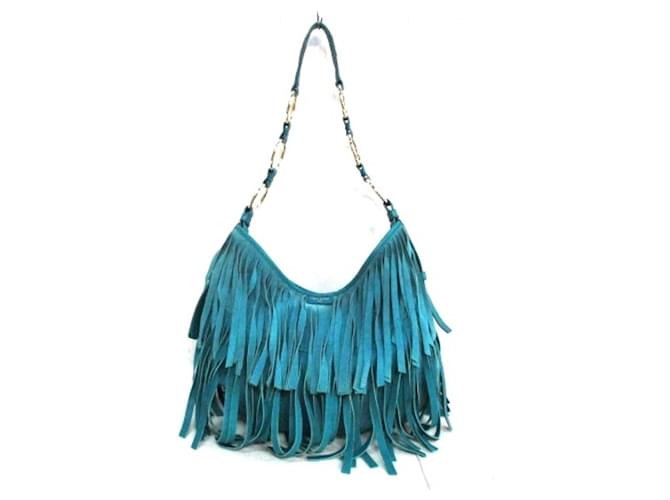 Borsa a tracolla La Boheme in pelle scamosciata di Yves Saint Laurent Blu
