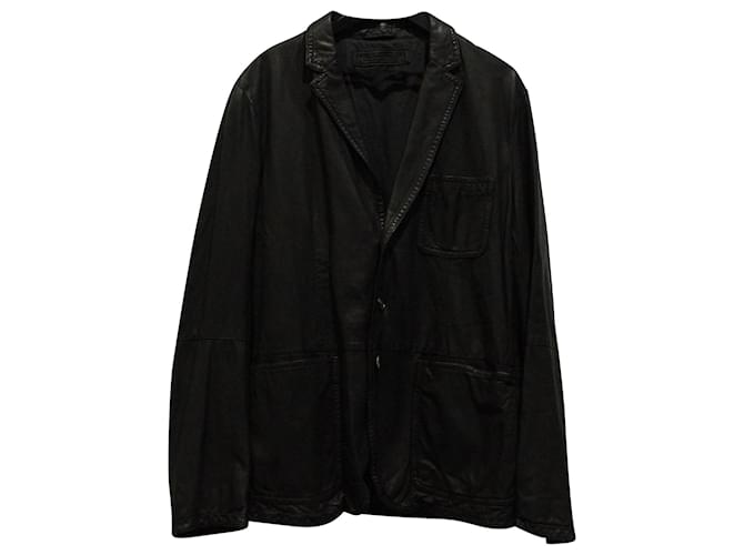 Neil Barrett Neil Barett Giacca Morbida in Pelle Nera Nero