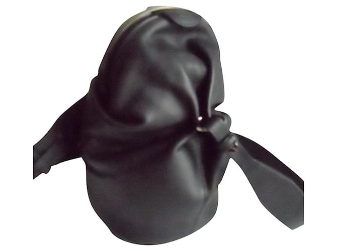 Borsa a mano in vera pelle MAX MARA Nero