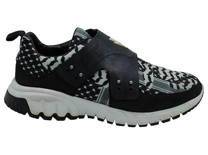 Sneakers Neil Barrett in nabuk e pelle stampata in neoprene multicolor Stampa python