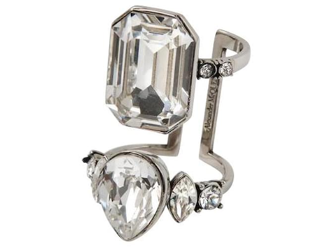 Alexander Mcqueen Anello Cuscino Jewell in Ottone Argento Metallico