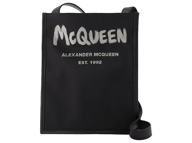 Alexander Mcqueen Custodia per telefono Graffiti in bianco e nero