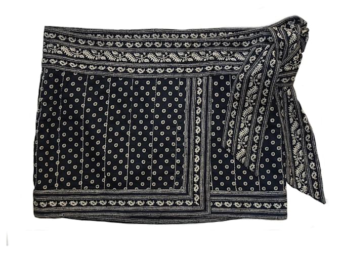 GONNA CON STAMPA ISABEL MARANT ETOILE LYNE BOHO Nero Bianco