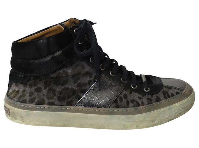 Sneakers alte Jimmy Choo Belgravia Leopard in pelle multicolor Stampa python