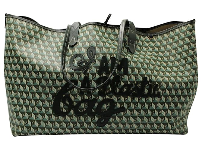 Anya Hindmarch I Am A Plastic Bag Tote in tela verde