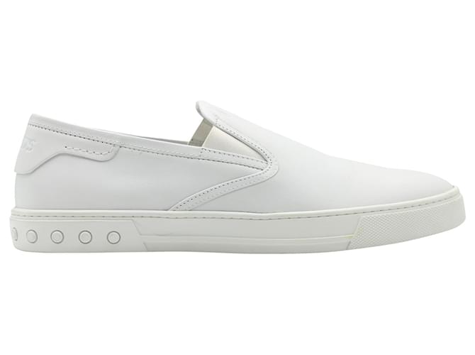 Tod's Mocassini Slip-on Tods Pantofola in Pelle Bianca Bianco