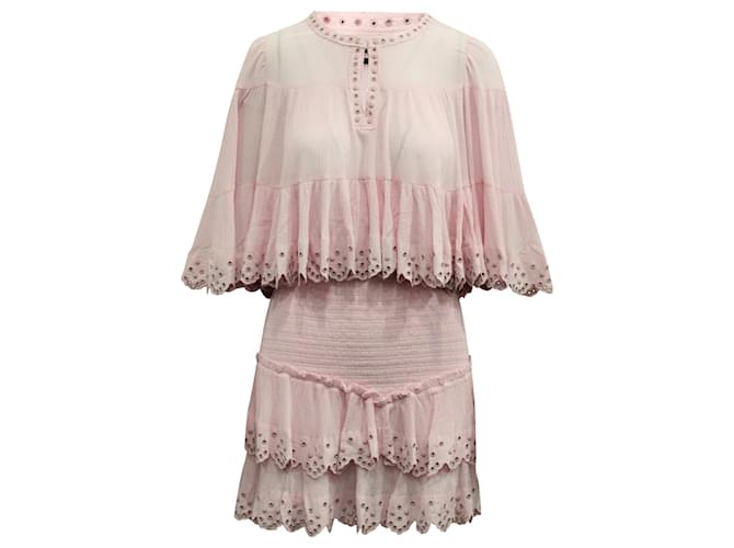 Top e gonna con occhielli Isabel Marant in cotone rosa